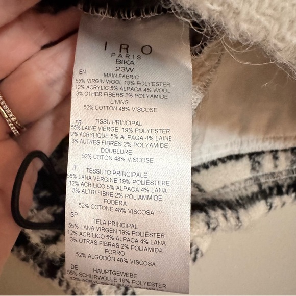 IRO Paris Bika Checked Wool-Blend Half-Zip Sweater Plaid NWT Size 38 - Picture 10 of 16